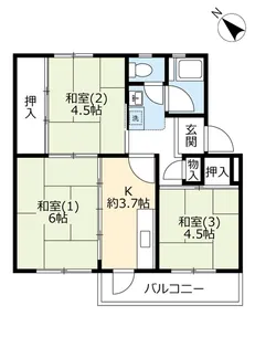UR逆瀬川【3階】の間取り