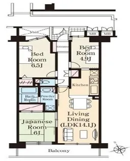実籾駅周辺賃貸マンション【2階】の間取り