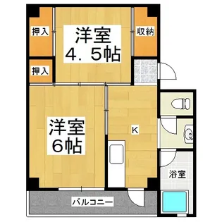 ビレッジハウス土師 1号棟【1階】の間取り