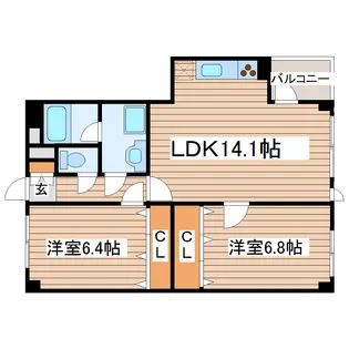 テンポスフィア長町南【4階】の間取り