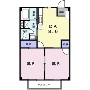 パレス三好ヶ丘B【1階】の間取り