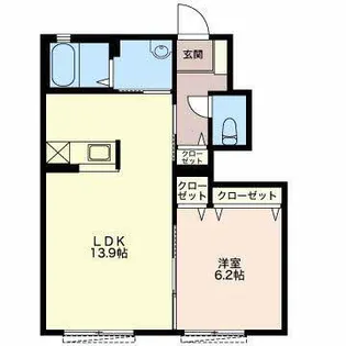 メゾンハナノキB【1階】の間取り