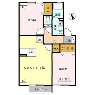 ローズコート平清水 C【2階】の間取り