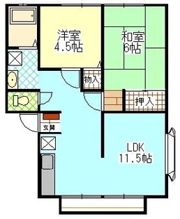 ウインディアN4【2階】の間取り