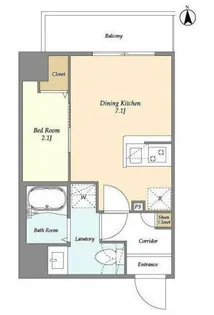 アルファコート五反野【4階】の間取り