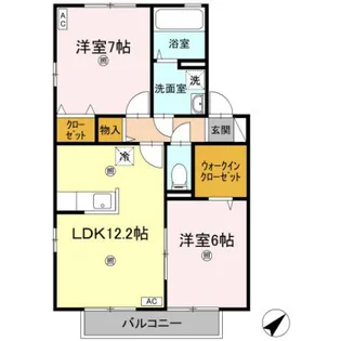 リビングタウン宇多津 D棟【2階】の間取り