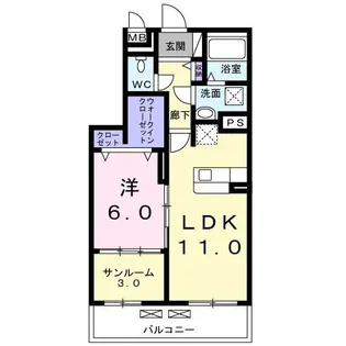 プラティーヌ【3階】の間取り