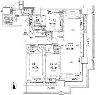BAY CREST TOWER(ベイクレストタワー)【29階】の間取り