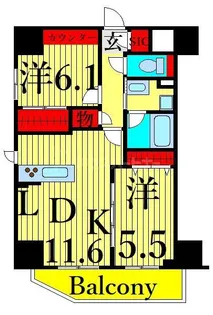 ザ・オベリスクイマド【8階】の間取り