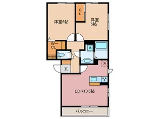 ブランフォ-レ【1階】の間取り