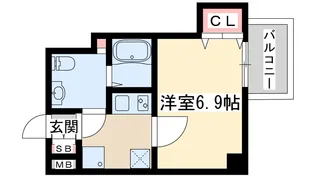 フレンシアノイエ東三国【6階】の間取り