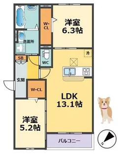 シーグレース浜甲子園【3階】の間取り