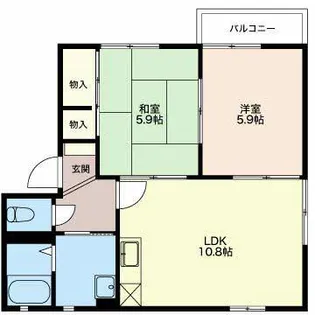 ディアスA A棟【2階】の間取り