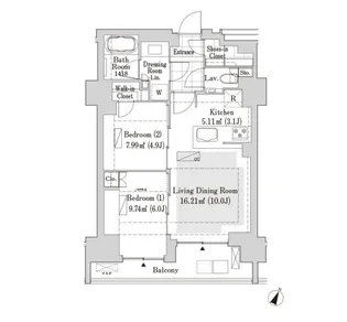 リブクオーレ神保町【12階】の間取り