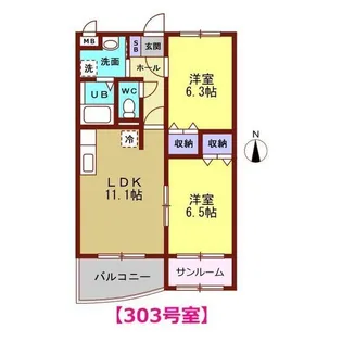 グラシュー【3階】の間取り