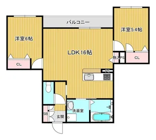 シャーメゾングレイス友岡【3階】の間取り