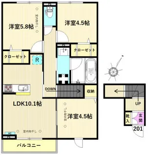 サフィール【2階】の間取り