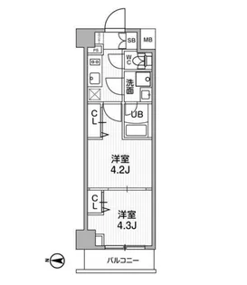 SYFORME西小山【2階】の間取り