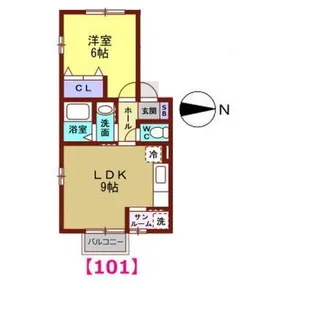 ウィルモア・ラパン【1階】の間取り