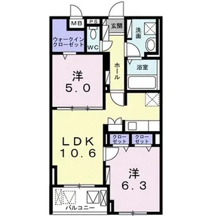 サニーグレイス【3階】の間取り