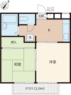 フラワーパレス【1階】の間取り