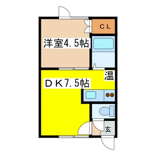 ハイムきもと【1階】の間取り