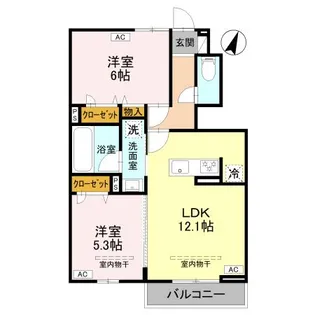 ハイムフリーデ B【1階】の間取り