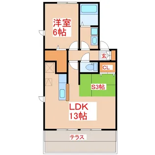 グラシュー【1階】の間取り