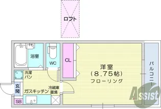 カーサ梅田【1階】の間取り