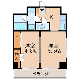 第2タジックビル【5階】の間取り