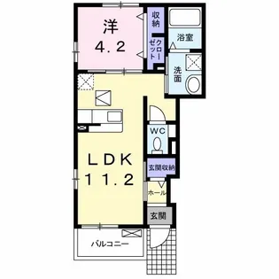 ソテ・ドゥシュ宝塚【1階】の間取り