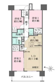 ザ・パークハウス所沢日吉町【10階】の間取り