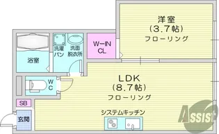 ラフィーノ泉中央【2階】の間取り