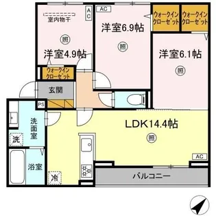 ボナール山の手 III【3階】の間取り