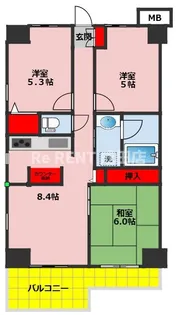 成田プリンスハイツ【3階】の間取り