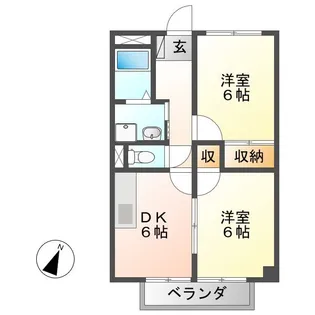 サニーハイツ【2階】の間取り