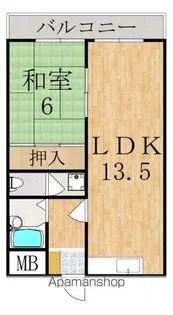 コーポ五風【3階】の間取り