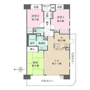 ファミール高槻フェリーク【2階】の間取り