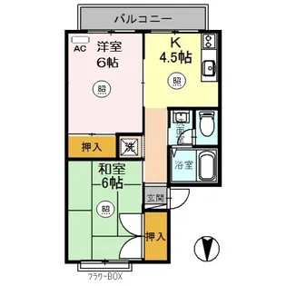 ホワイトヴィラ壱番館【2階】の間取り