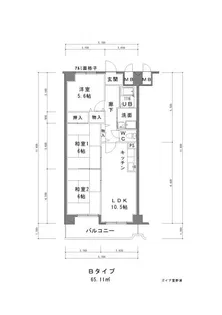 ガイア萱野浦【1階】の間取り