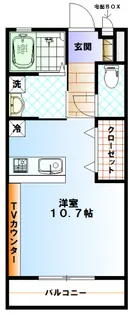 ハピネスみぞろく【2階】の間取り