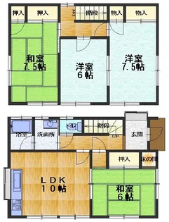 広島県福山市曙町3【一戸建】の間取り