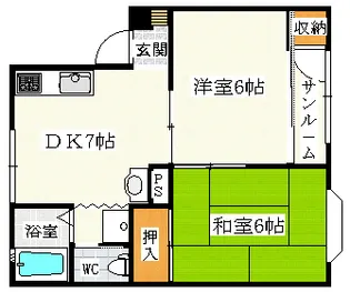 パークサイド悠【2階】の間取り