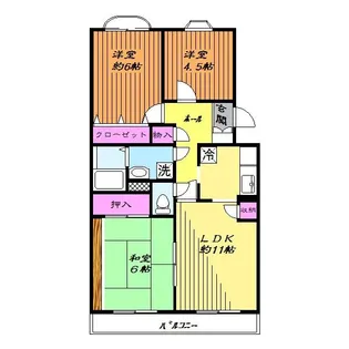千葉県千葉市若葉区若松町【マンション】の間取り