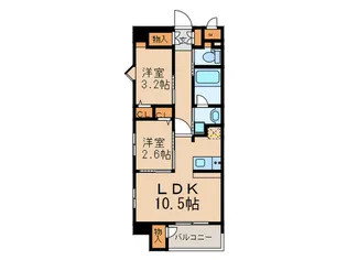 プレスタイル竹下【4階】の間取り