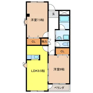 ジュネッセ・シマ【1階】の間取り