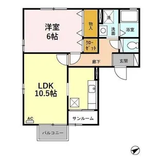ノール・ヴィラージュII【1階】の間取り