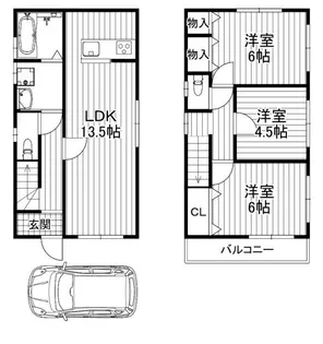 京都府京都市西京区大枝塚原町【一戸建】の間取り