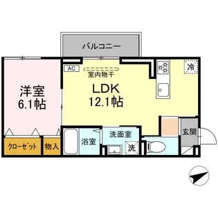 広島県福山市北本庄2【アパート】の間取り