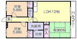 福岡県久留米市大善寺南2【マンション】の間取り
